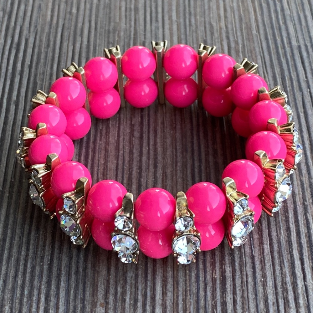 J. Crew Beaded Rhinestone Stretch Bracelet